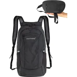 Normani Hüftgürtel Bauchtasche mit Rucksackfunktion onesize Schwarz