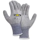 teXXor® Schnittschutz-Strickhandschuhe CUT C ohne Beschicht., Grau-meliert/Blau