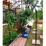 Rosenbogen Metall Stabil Gartenbogen aus Pulverbeschichtetem Stahl Wetterfeste mit Rankhilfe Spalier für Kletterpflanzen und Rosen, Garten oder Hochzeits Torbogen,Schwarz,120x220x40CM