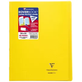 Clairefontaine 984606C - Packung mit 10 Heften Koverbook, DIN A4+, 24 x 32 cm, 24 Blatt, kariert, 90 g, Gelb, 1 Pack