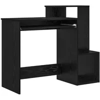 VidaXL Schwarzer Eichen Computertisch Schwarze Eiche Holzwerkstoff, MDF