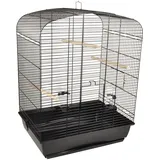 Flamingo Sittichkäfig Seva schwarz 54x39x71 cm mit Fressnapf & Schublade