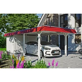 SKANHOLZ Carport Wendland 3,62 x 8,70 m weiß mit Abstellraum