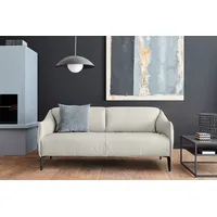 2,5-Sitzer W.SCHILLIG "sally", weiß (weiß z59), B:194cm H:78cm T:84cm, Longlife Xtra-Leder Z59: Glattleder mit modischer Prägung. Hautstärke 0, 9 - 1, 1 mm., Sofas, mit Metall-Winkelfüßen in Schwarz pulverbeschichtet, Breite 194 cm