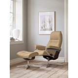 Stressless Relaxsessel STRESSLESS Sunrise Sessel Gr. Leder PALOMA, Cross Base Braun, Rela x funktion-Drehfunktion-PlusTMSystem-Gleitsystem-BalanceAdaptTM, B/H/T: 92 cm x 105 cm x 80 cm, beige (sand paloma) Lesesessel und Relaxsessel