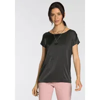 LAURA SCOTT Shirtbluse aus Satin und Jersey schwarz 40