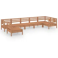 vidaXL 7-tlg Garten-Lounge-Set Massivholz Kiefer Honigbraun