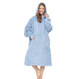 ililmmoe Sherpa tragbare Decke Übergroße Hoodie Sweatshirt TV Decke mit Langen Ärmeln und Tasche,Jacquard Tiefviolett - Einheitsgröße