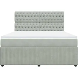 vidaXL Boxspringbett 180 x 200 cm Hellgrau
