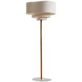 MARKET SET Stehlampe Pebble, creme / amber, für Wohn- / Esszimmer, Textil / Stoff / Seide, Design, Stehlampe - 58 cm - 58 cm - 174 cm