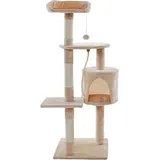 ESTEXO Kratzbaum Katzenbaum Katzenkratzbaum 112 cm Kletterbaum Spielbaum Beige