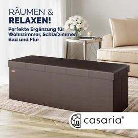 CASARIA Sitzbank Braun 115x38x38cm mit Stauraum Faltbar
