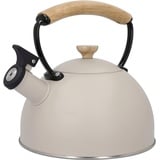 La Cafetière Wasserkessel La Cafetière, (1-tlg), pfeifend, mit Holzgriff, 1,6 Liter, Induktion beige