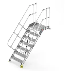 Hailo Professional Hailo Plattformtreppe wandmontiert Neigung 45° Stufenbreite 800 mm 6 Stufen