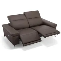 Sofanella 2-Sitzer Leder URBANA, Relaxsofa, Designsofa, Designer Couch, Italienisches Sofa, 2er Sofa braun