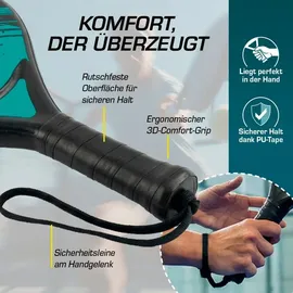 #DoYourFitness #DoYourSports Padel Schläger Starterset, | zwei Padelschläger Ball und Netz - Schwarz