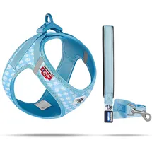 Curli Clasp Vest Hundegeschirr Skyblue-Circles S