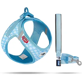 Curli Clasp Vest Hundegeschirr Skyblue-Circles S
