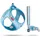 Curli Clasp Vest Hundegeschirr Skyblue-Circles S