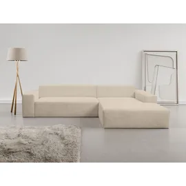 werk2 Ecksofa WERK2 "Zeus-XL, B/T: 311/210 cm, Mega-Sofa mit großer Sitztiefe, modern", beige (natur), B:311cm H:70cm T:210cm, 90% Polyester, 10% Nylon, Sofas, Ecksofa, Curvy Trend Garnitur mit urbaner Optik, bequem, Big-Sofa, L-Form