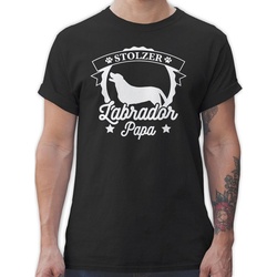 Shirtracer T-Shirt Stolzer Labrador Papa Geschenk für Hundebesitzer schwarz XXL