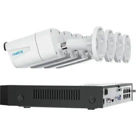 Reolink Überwachungskamera Set, Outdoor, 4X 8MP PoE Bullet Überwachungskamera+8CH 2TB HDD nvr, Personen-/Fahrzeugerkennung, 30m Nachtsicht, 24/7