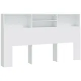 vidaXL Bett-Kopfteil mit Ablagen Weiß 180x19x103,5 cm