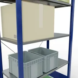 Schulte Lagertechnik Grundregal Stahl 200 x 100 x 50 cm blau