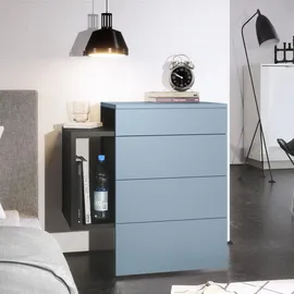 Vladon Nachtschrank Queens 60 x 63 x 36 cm Blau/Petrol