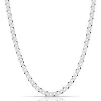 Tony Fein Silberkette Panzerkette 4,2mm 925er Silber Massiv Diamantiert, Made in Italy 60 cm