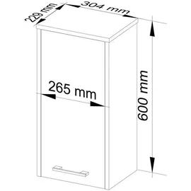 Akord Badezimmer-Hängeschrank FIN 30 x 60 x 22,5 cm Weiß