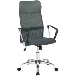 SalesFever Bürostuhl mit Armlehnen | Bezug Stoff und Kunstleder | Gestell Chrom | Mesh - Design | höhenverstellbar | schwarz