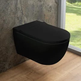 rivea Malie Purify Wand-Dusch-WC mit WC-Sitz Schwarz matt