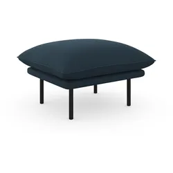 Polsterhocker ANDAS "Stine", blau, B:70cm H:43cm T:65cm, Struktur (100% Polyester), Struktur weich (85% Polyester/15% Nylon), Samtoptik (100% Polyester), Hocker, Besonderes Design durch Kissenoptik und Keder, by Morten Georgsen