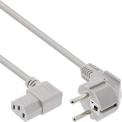 InLine Netzkabel - Schutzkontakt gew. auf Kaltgerätest. C13 rechts gew. gr. 1m