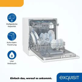 Exquisit GSP508-030D Geschirrspüler (freistehend, 550 mm, Weiß)