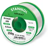 Stannol Kristall 600 Fairtin Lötzinn, bleifrei bleifrei Sn99,3Cu0,7 250g 0.5mm