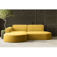 Kaiser Möbel Ecksofa Designer MODENA STUDIO stoff Dicker cord Poso Gelb Links