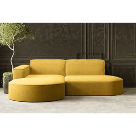 Kaiser Möbel Ecksofa Designer MODENA STUDIO stoff Dicker cord Poso Gelb Links