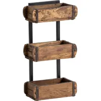 Woodkings Wandregal Ziegelform 3er-Set - Braun