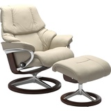 Stressless Relaxsessel STRESSLESS Reno Sessel Gr. Leder BATICK, Signature Base Braun-S, Relaxfunktion-Drehfunktion-PlusTMSystem-Gleitsystem-BalanceAdaptTM, B/H/T: 79 cm x 99 cm x 75 cm, beige (cream batick) Lesesessel und Relaxsessel