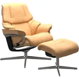 Stressless Stressless® Relaxsessel »Reno«, mit Cross Base, Größe S, M & L, Holzakzent Schwarz