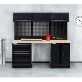 feistos Werkstattschrank Holz/Metall/Stahl/Schaumstoff 15 Schwarz