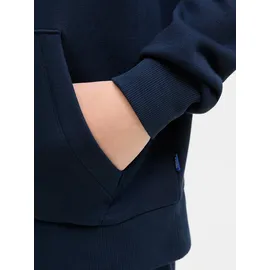 Jack & Jones Junior "JJELOGO SWEAT HOOD 2 COL AW25 NOOS JNR", Jungen, Gr. 140, blau (sky captain), angeraute Sweatware, Obermaterial: 70% Baumwolle, 30% Polyester, bedruckt, regular fit normal, ohne Ausschnitt, Rippbündchen, Sweatshirts