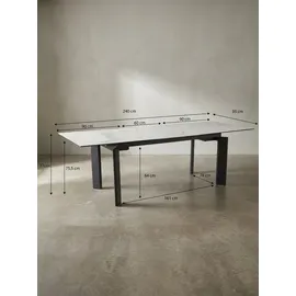 KADIMA DESIGN Esszimmertisch 180 x 95 x 77 cm weiß