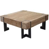 Mendler Couchtisch HWC-A15, Wohnzimmertisch, Tanne Holz rustikal massiv MVG-zertifiziert ~ naturfarben 60x60cm