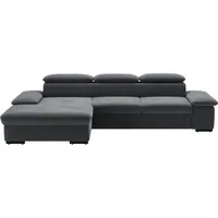 sit&more Ecksofa »Alcudia L-Form«, wahlweise mit Bettfunktion, grau