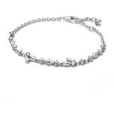 PANDORA Timeless Funkelndes Herarium Cluster Kettenarmband aus Sterling-Silber mit Cubic Zirkonia in der Farbe Silber, Timeless Kollektion, 20cm, 592631C01-20