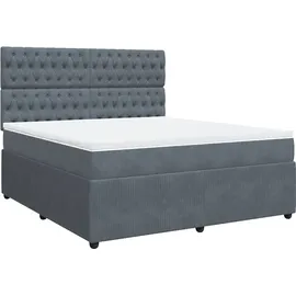 vidaXL Boxspringbett 180 x 200 cm Dunkelgrau