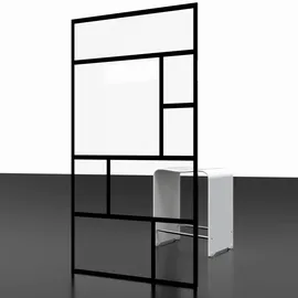Schulte Duschwand für Badewanne, 5 mm Sicherheitsglas Atelier 1 mit fixil-Glasbeschichtung - Schwarz